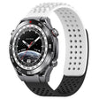For Huawei Watch Ultimate 22mm Holes Breathable 3D Dots Silicone Watch Band(White+Black) - Watch Bands by PMC TechLife | Online Shopping South Africa | PMC TechLife
