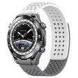 For Huawei Watch Ultimate 22mm Holes Breathable 3D Dots Silicone Watch Band(White+Grey) - Watch Bands by PMC TechLife | Online Shopping South Africa | PMC TechLife
