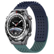 For Huawei Watch Ultimate 22mm Holes Breathable 3D Dots Silicone Watch Band(Midnight Blue+Olive Green) - Watch Bands by PMC TechLife | Online Shopping South Africa | PMC TechLife