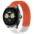 For Huawei Watch Buds 22mm Holes Breathable 3D Dots Silicone Watch Band(Orange+White) - Watch Bands by PMC TechLife | Online Shopping South Africa | PMC TechLife