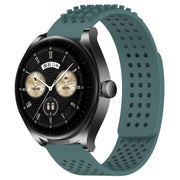 For Huawei Watch Buds 22mm Holes Breathable 3D Dots Silicone Watch Band(Olive Green)