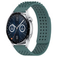 For Huawei Watch GT3 46mm 22mm Holes Breathable 3D Dots Silicone Watch Band(Olive Green) - Watch Bands by PMC TechLife | Online Shopping South Africa | PMC TechLife