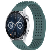 For Huawei Watch GT3 46mm 22mm Holes Breathable 3D Dots Silicone Watch Band(Olive Green)
