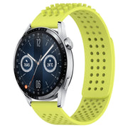 For Huawei Watch GT3 46mm 22mm Holes Breathable 3D Dots Silicone Watch Band(Lime Green)