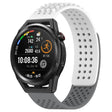 For Huawei Watch GT Runner 22mm Holes Breathable 3D Dots Silicone Watch Band(White+Grey) - free shipping - PMC TechLife - Order now!