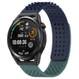 For Huawei Watch GT Runner 22mm Holes Breathable 3D Dots Silicone Watch Band(Midnight Blue+Olive Green) - Watch Bands by PMC TechLife | Online Shopping South Africa | PMC TechLife