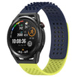 For Huawei Watch GT Runner 22mm Holes Breathable 3D Dots Silicone Watch Band(Midnight Blue+Lime Green) - Watch Bands by PMC TechLife | Online Shopping South Africa | PMC TechLife
