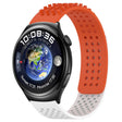 For Huawei Watch 4 22mm Holes Breathable 3D Dots Silicone Watch Band(Orange+White) - Watch Bands by PMC TechLife | Online Shopping South Africa | PMC TechLife
