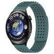 For Huawei Watch 4 22mm Holes Breathable 3D Dots Silicone Watch Band(Olive Green) - Watch Bands by PMC TechLife | Online Shopping South Africa | PMC TechLife