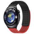 For Huawei Watch 4 22mm Holes Breathable 3D Dots Silicone Watch Band(Black+Red) - Watch Bands by PMC TechLife | Online Shopping South Africa | PMC TechLife