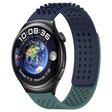 For Huawei Watch 4 22mm Holes Breathable 3D Dots Silicone Watch Band(Midnight Blue+Olive Green) - Watch Bands by PMC TechLife | Online Shopping South Africa | PMC TechLife
