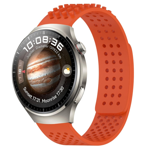 For Huawei Watch 4 Pro 22mm Holes Breathable 3D Dots Silicone Watch Band(Orange)