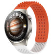 For Huawei Watch 4 Pro 22mm Holes Breathable 3D Dots Silicone Watch Band(Orange+White) - Watch Bands by PMC TechLife | Online Shopping South Africa | PMC TechLife