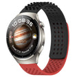 For Huawei Watch 4 Pro 22mm Holes Breathable 3D Dots Silicone Watch Band(Black+Red) - Watch Bands by PMC TechLife | Online Shopping South Africa | PMC TechLife