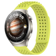 For Huawei Watch 4 Pro 22mm Holes Breathable 3D Dots Silicone Watch Band(Lime Green)