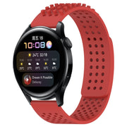 For Huawei Watch 3 22mm Holes Breathable 3D Dots Silicone Watch Band(Red)
