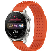 For Huawei Watch 3 Pro 22mm Holes Breathable 3D Dots Silicone Watch Band(Orange)