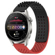 For Huawei Watch 3 Pro 22mm Holes Breathable 3D Dots Silicone Watch Band(Black+Red) - free shipping - PMC TechLife - Order now!