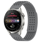 For Huawei Watch 3 Pro 22mm Holes Breathable 3D Dots Silicone Watch Band(Grey)