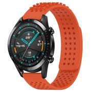 For Huawei GT2 46mm 22mm Holes Breathable 3D Dots Silicone Watch Band(Orange)