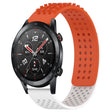 For Honor Watch GS 3i 22mm Holes Breathable 3D Dots Silicone Watch Band(Orange+White) - Watch Bands by PMC TechLife | Online Shopping South Africa | PMC TechLife