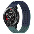 For Honor Watch GS Pro 22mm Holes Breathable 3D Dots Silicone Watch Band(Midnight Blue+Olive Green) - free shipping - PMC TechLife - Order now!