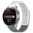 For Huawei Watch 3 Pro New 22mm Holes Breathable 3D Dots Silicone Watch Band(White+Grey) - Watch Bands by PMC TechLife | Online Shopping South Africa | PMC TechLife