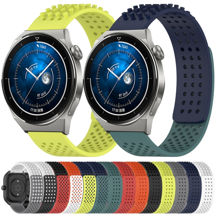 For Huawei Watch GT3 SE 22mm Holes Breathable 3D Dots Silicone Watch Band(White)