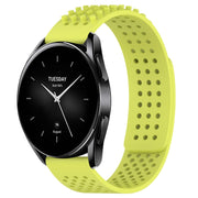 For Xiaomi Watch S2 42mm 22mm Holes Breathable 3D Dots Silicone Watch Band(Lime Green)