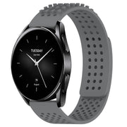 For Xiaomi Watch S2 46mm 22mm Holes Breathable 3D Dots Silicone Watch Band(Grey)