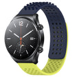 For Xiaomi MI Watch S1 22mm Holes Breathable 3D Dots Silicone Watch Band(Midnight Blue+Lime Green) - Watch Bands by PMC TechLife | Online Shopping South Africa | PMC TechLife