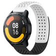 For Xiaomi Watch S1 Active 22mm Holes Breathable 3D Dots Silicone Watch Band(White+Black) - Watch Bands by PMC TechLife | Online Shopping South Africa | PMC TechLife