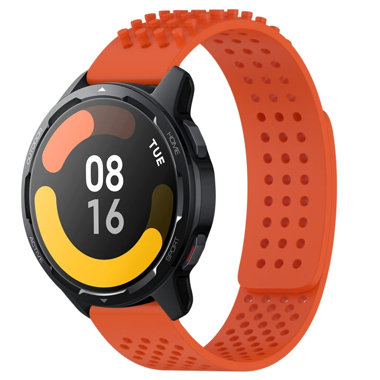 For Xiaomi Watch S1 Active 22mm Holes Breathable 3D Dots Silicone Watch Band(Orange)
