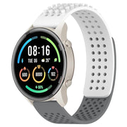 For Xiaomi MI Watch Sport 22mm Holes Breathable 3D Dots Silicone Watch Band(White+Grey)