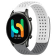 For Xiaomi Haylou RT2 LS10 22mm Holes Breathable 3D Dots Silicone Watch Band(White+Grey) - Watch Bands by PMC TechLife | Online Shopping South Africa | PMC TechLife