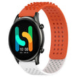 For Xiaomi Haylou RT2 LS10 22mm Holes Breathable 3D Dots Silicone Watch Band(Orange+White) - Watch Bands by PMC TechLife | Online Shopping South Africa | PMC TechLife