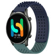For Xiaomi Haylou RT2 LS10 22mm Holes Breathable 3D Dots Silicone Watch Band(Midnight Blue+Olive Green) - Watch Bands by PMC TechLife | Online Shopping South Africa | PMC TechLife