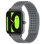 For Xiaomi Haylou RS4 LS12 22mm Holes Breathable 3D Dots Silicone Watch Band(Grey)
