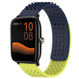 For Xiaomi Haylou GST LS09B 22mm Holes Breathable 3D Dots Silicone Watch Band(Midnight Blue+Lime Green) - Watch Bands by PMC TechLife | Online Shopping South Africa | PMC TechLife