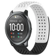 For Xiaomi Haylou RT LS05S 22mm Holes Breathable 3D Dots Silicone Watch Band(White+Black) - Watch Bands by PMC TechLife | Online Shopping South Africa | PMC TechLife