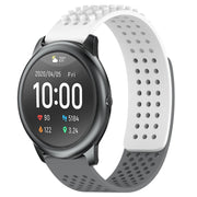 For Xiaomi Haylou RT LS05S 22mm Holes Breathable 3D Dots Silicone Watch Band(White+Grey)