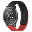 For Xiaomi Haylou RT LS05S 22mm Holes Breathable 3D Dots Silicone Watch Band(Black+Red) - Watch Bands by PMC TechLife | Online Shopping South Africa | PMC TechLife