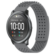 For Xiaomi Haylou RT LS05S 22mm Holes Breathable 3D Dots Silicone Watch Band(Grey)