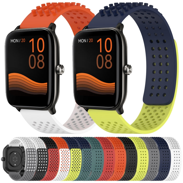 For Xiaomi Watch S1 Active 22mm Holes Breathable 3D Dots Silicone Watch Band(Midnight Blue)