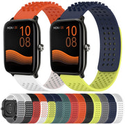 For Xiaomi Haylou RT2 LS10 22mm Holes Breathable 3D Dots Silicone Watch Band(Orange)