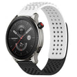 For Amazfit GTR 4 Pro 22mm Holes Breathable 3D Dots Silicone Watch Band(White+Black) - Watch Bands by PMC TechLife | Online Shopping South Africa | PMC TechLife