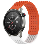 For Amazfit GTR 4 Pro 22mm Holes Breathable 3D Dots Silicone Watch Band(Orange+White)