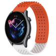 For Amazfit GTR 3 22mm Holes Breathable 3D Dots Silicone Watch Band(Orange+White) - Watch Bands by PMC TechLife | Online Shopping South Africa | PMC TechLife