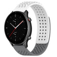 For Amazfit GTR 2e 22mm Holes Breathable 3D Dots Silicone Watch Band(White+Grey) - Watch Bands by PMC TechLife | Online Shopping South Africa | PMC TechLife