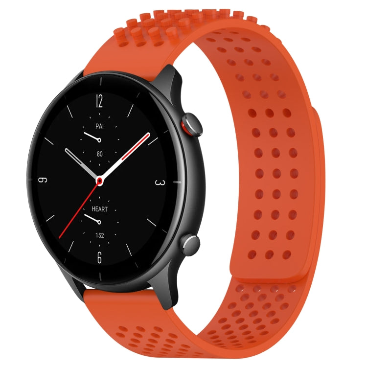 For Amazfit GTR 2e 22mm Holes Breathable 3D Dots Silicone Watch Band(Orange)